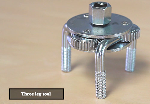 Chiave regolabile rotonda per la rimozione del filtro dellolio a 3 gambe e 2 vie con adattatore da 1,27 o 0,95 cm 
