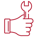 Hand with wrench icon.