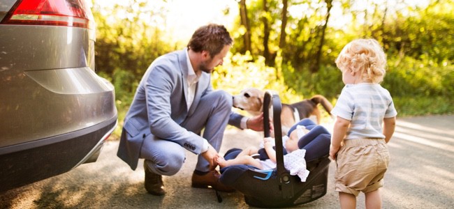 Male-with-Baby-In-Car-Seat
